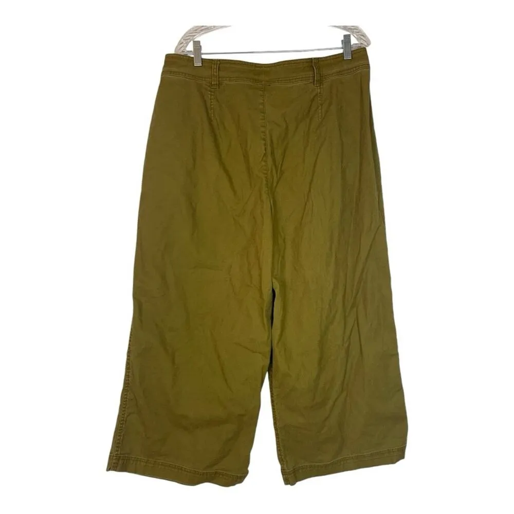 Madewell women's size 12 crop wide leg pants copper khaki business casual - Image 3