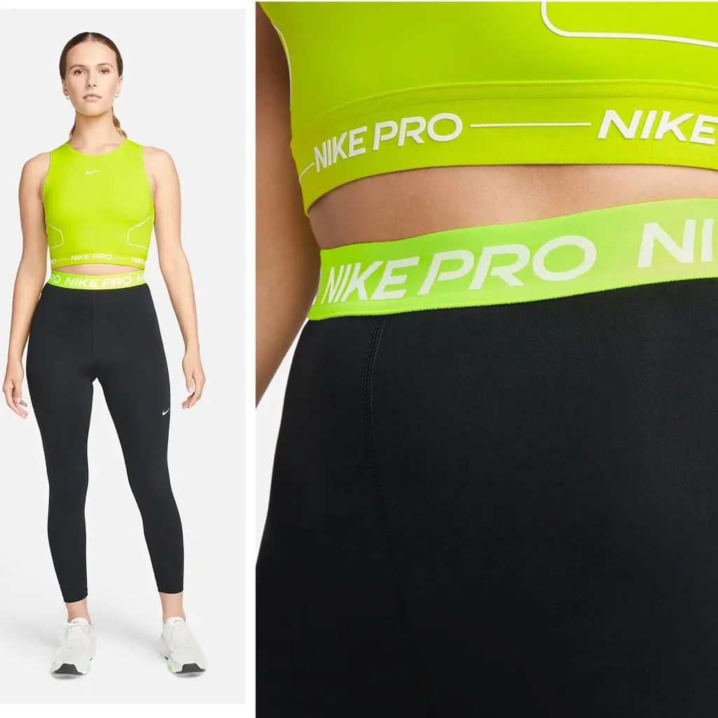NWT Nike Pro Women's Mid-Rise Crop Leggings (Plus Size) SZ-1X - Image 2