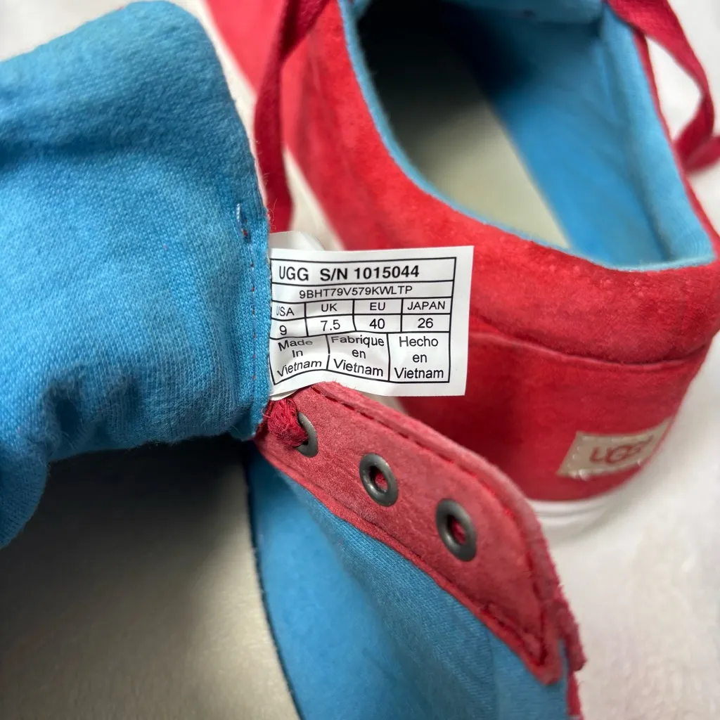 UGG Karine Tango Red (TNGO) Suede Wool‎ Women Sneaker 1015044 Size 9 - Image 13