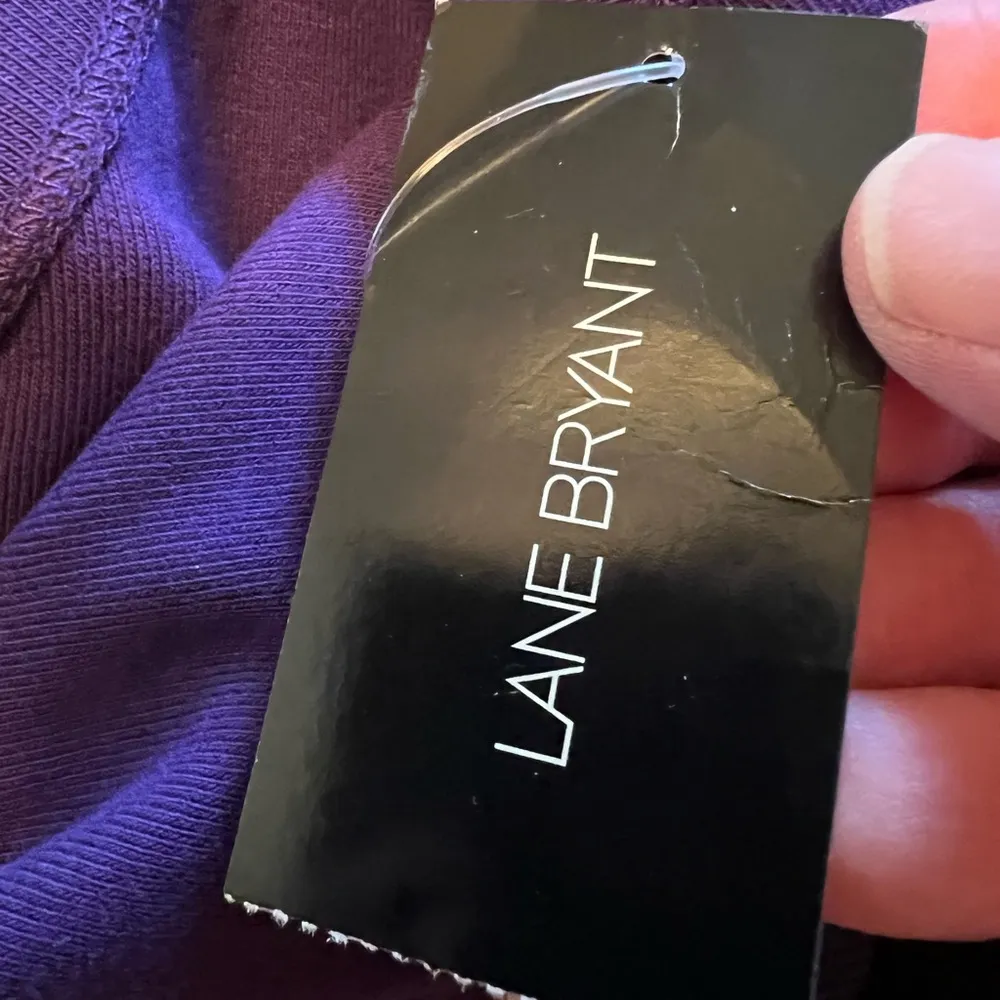 Lane Bryant Venezia Women's Long Sleeve Shirt Purple Modern Tee V-Neck NWT 18/20 - Image 7