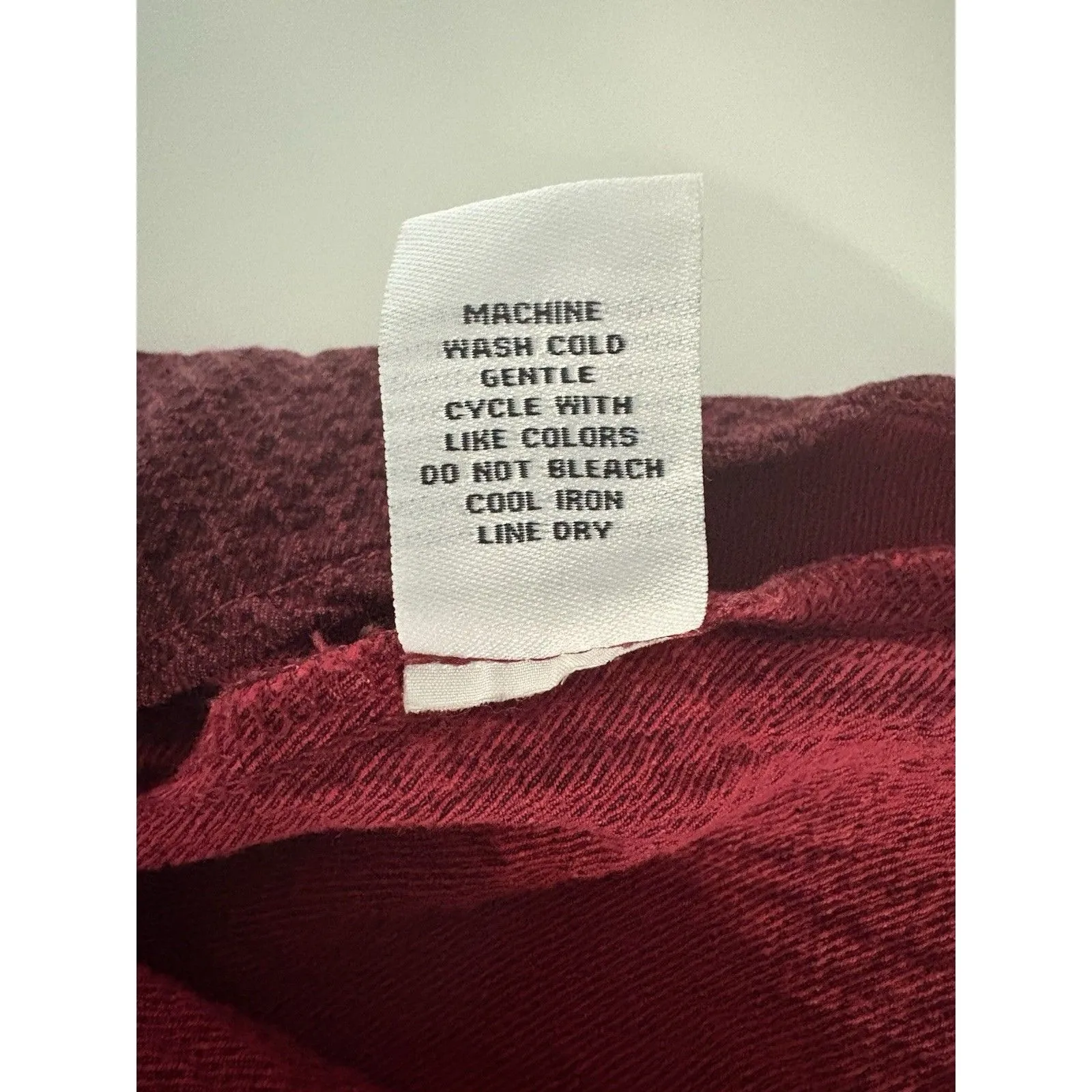 Habitat Seersucker Swing Top Size M Burgundy Elongated Buttons Lightweight Artsy - Image 16