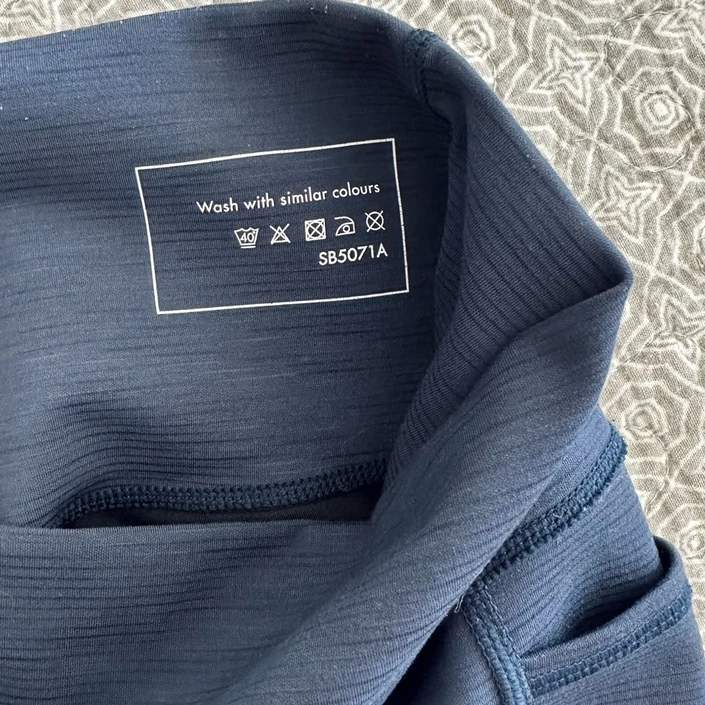 SWEATY BETTY Super Sculpt Full Length Leggings Navy Blue Pocket Size L - Image 8