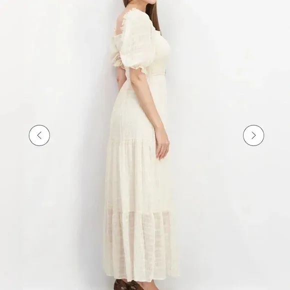 Moon River‎ Cream Maxi Dress Size xs - Image 3