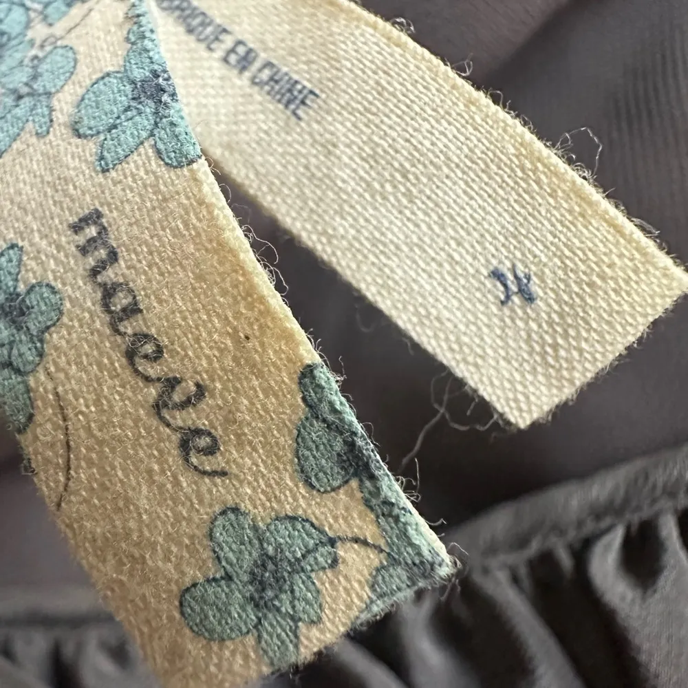 Anthropologie Maeve Brown Silk Dress Artsy Indie Cocktail Party Ruffle Front - Image 7