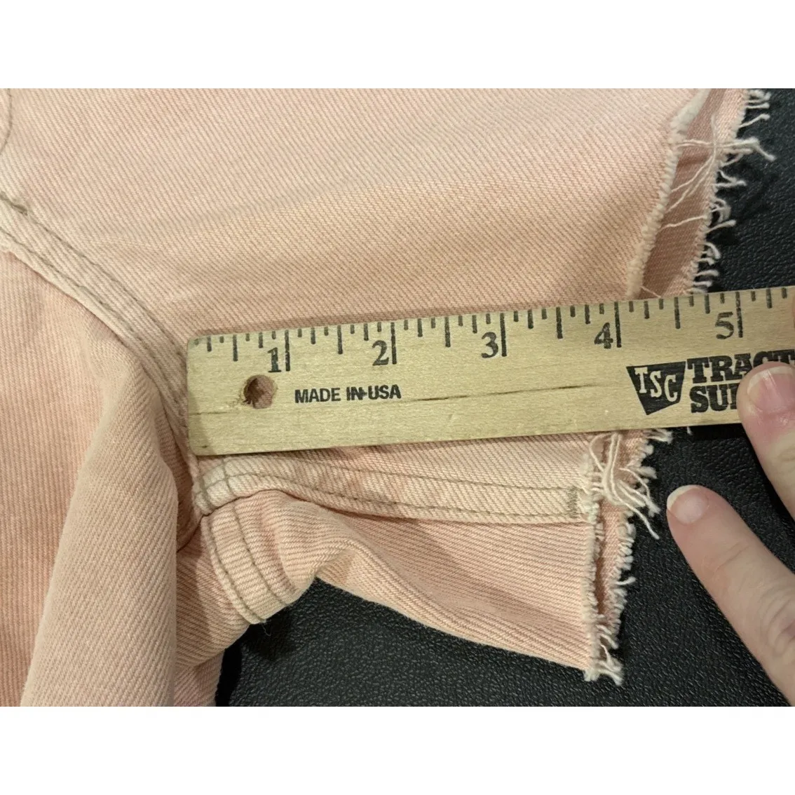 Zara Womens Size 4 Pink Mid Rise Button Fly Denim Jean Shorts Boho Festival - Image 6