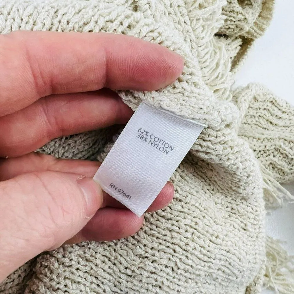 J.Jill Oatmeal Fringe Sweater Tunic Womens Large Causal - Image 5