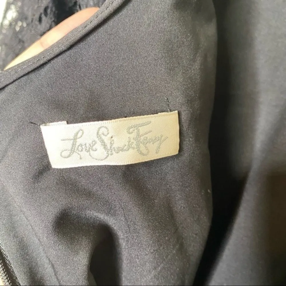 LoveShackFancy Dress Baroque Lace Bell Sleeve Mini in Black Size Small - Image 9