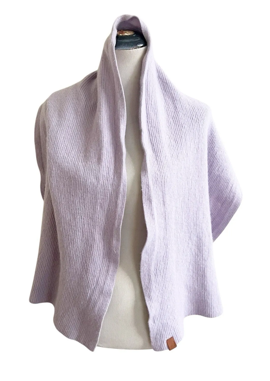 Fabletics Women’s Wool Cashmere Blend Thick Knit Scarf Purple Lavender Winter - Image 1