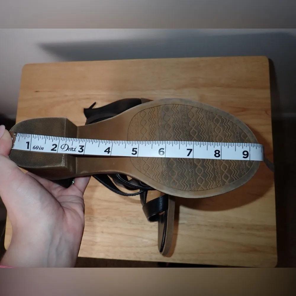 Maurices Womens Zipper Block Heel Ankle Strap Open Toe Sandals Black - Image 10