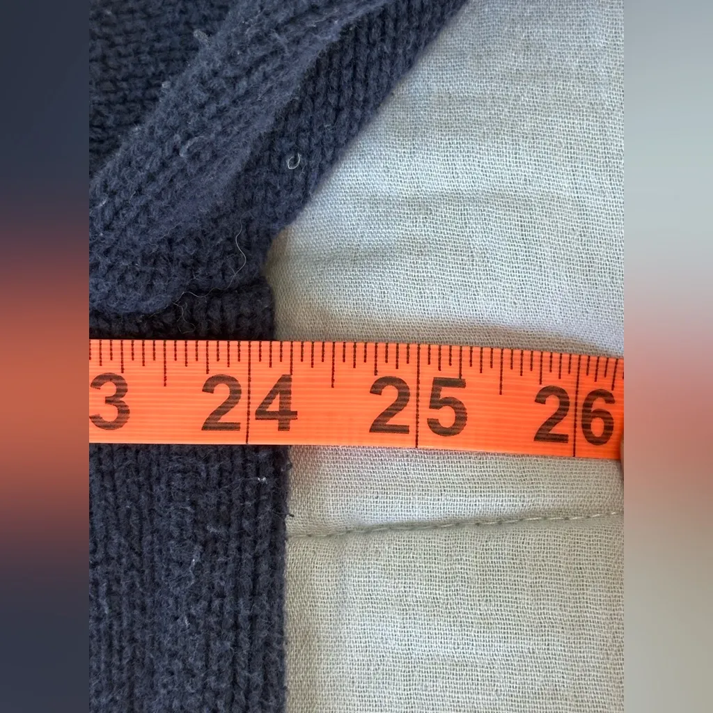 J. Crew Navy and White nautical preppy striped heavy knit sweater size Large - Image 6