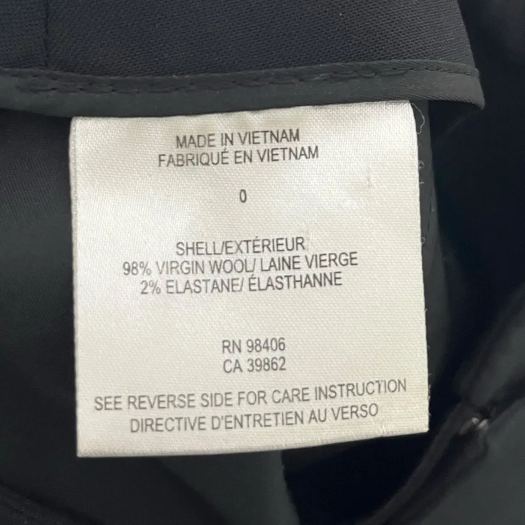 Theory Bedina NB Wool Blend Pants Women’s Size 0 Black Workwear Trousers - Image 12