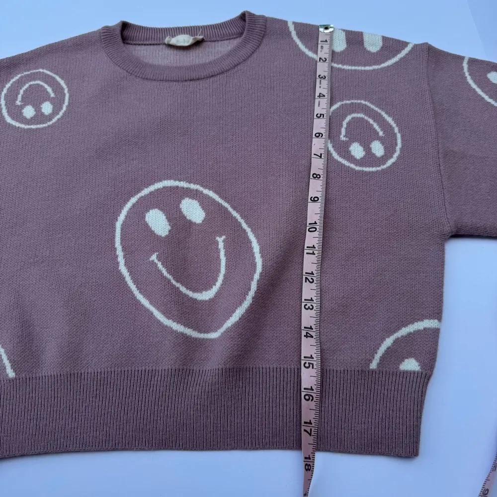 Altar’d State Pink Smiley Face Sweater Small - Image 5