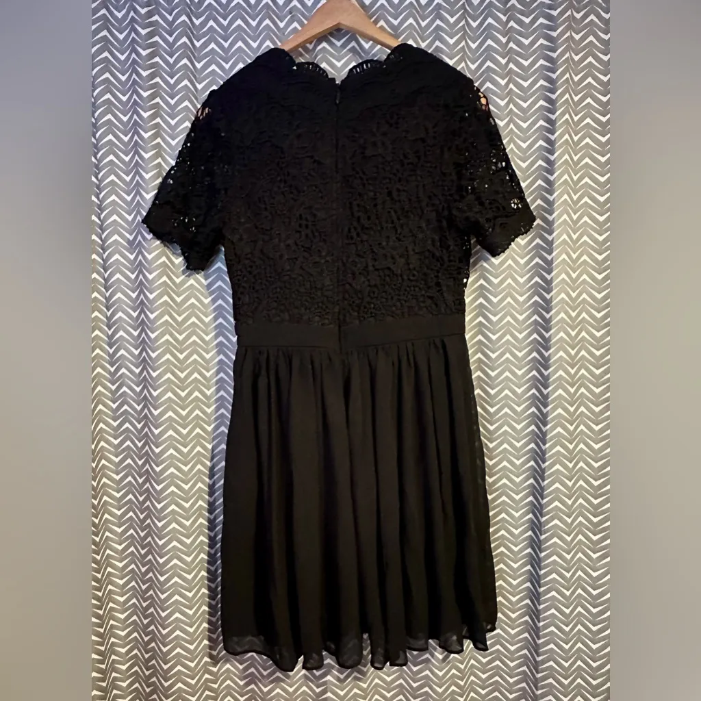 Lulus | Angel in Disguise Black Lace Skater Dress,  Size M - Image 7