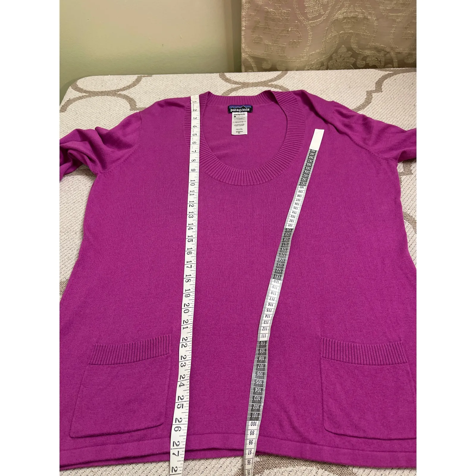 Patagonia organic cotton front pockets lightweight sweater, size xl - Image 5