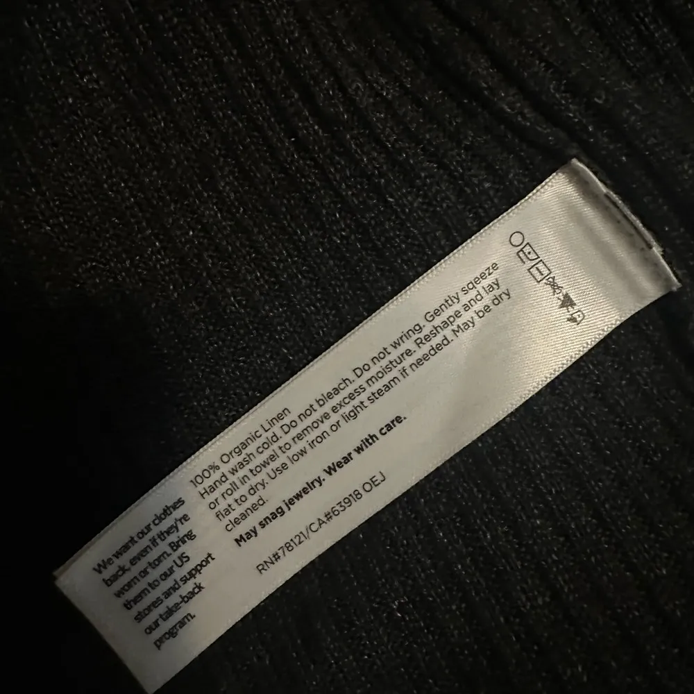 Eileen Fisher Organic Linen High Collar Cardigan Sweater in Slate XS - Image 5