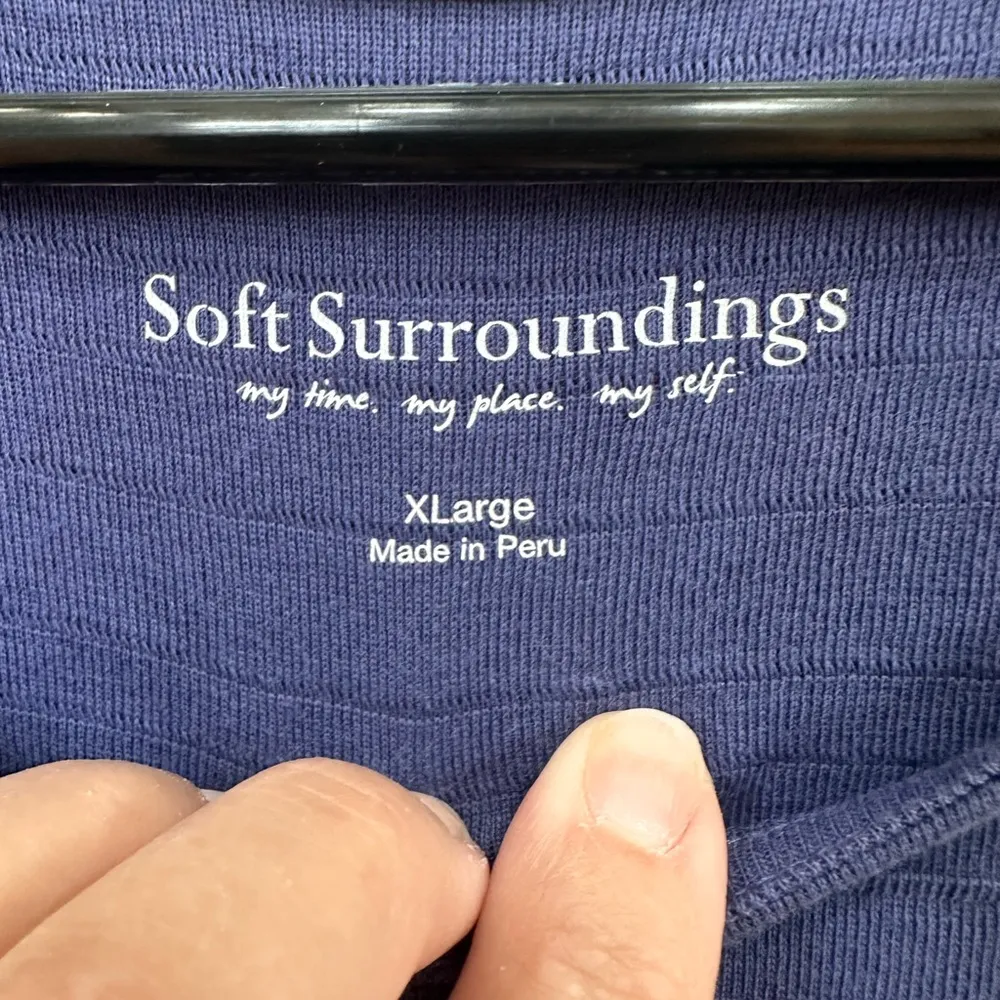 Soft Surroundings Women's XL
Navy Blue Asymmetrical Dress
Sleeveless Cotton - Image 3