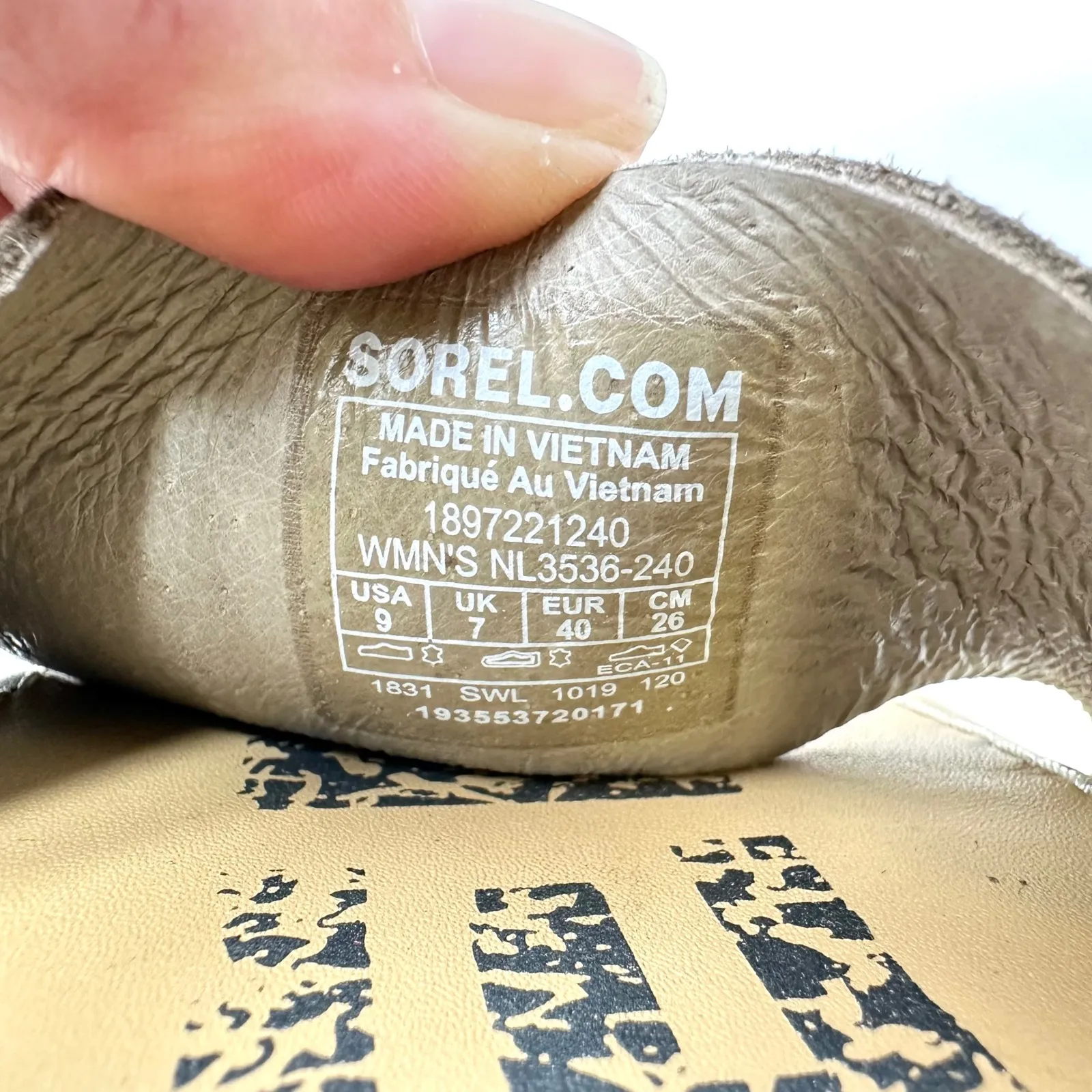 Sorel Ella II Flat Sandals‎ Gold Tan Size 9 - Image 5