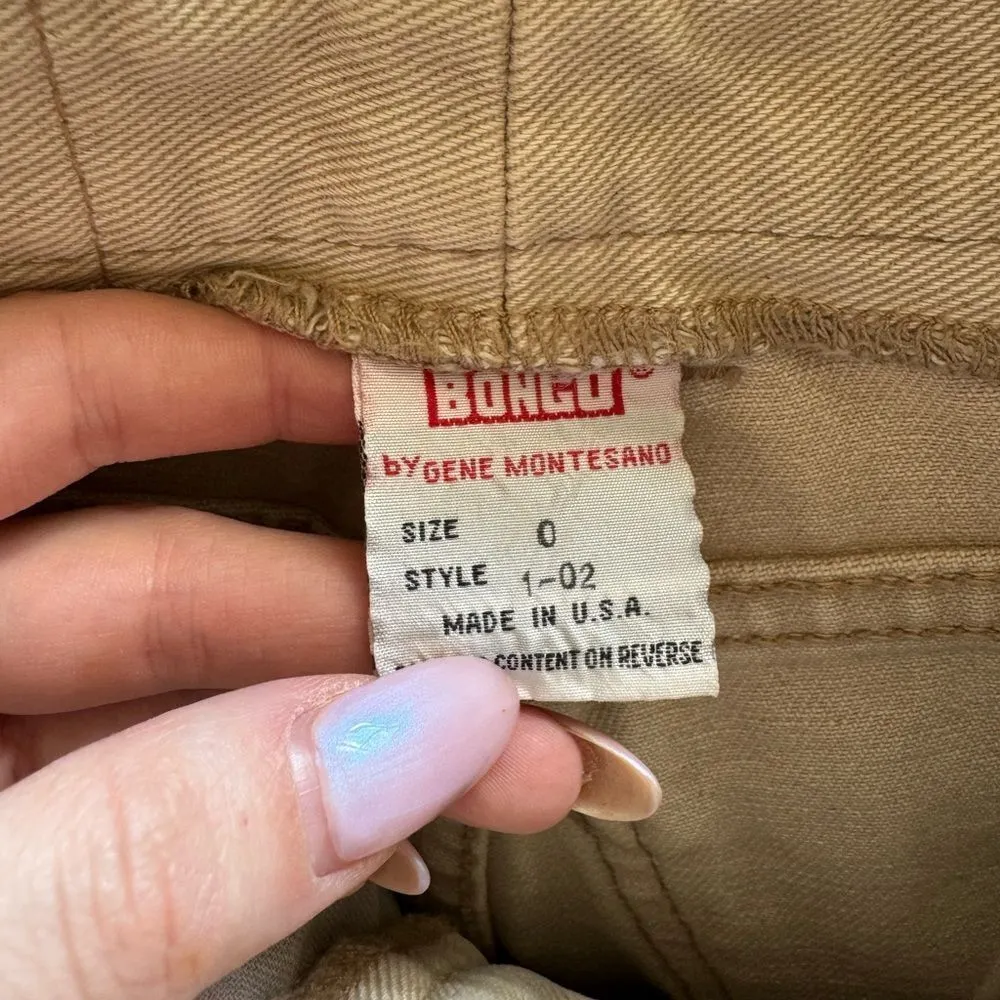 Vintage BONGO High Waisted Mom Jeans Sz‎ 0 Cream Tan Contrast Stitch Western - Image 4