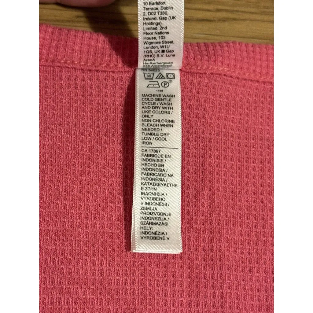 Athleta Shirt Womens Large‎ Pink Long Sleeve Waffle Knit Wind Down Sleep Top Tee - Image 7