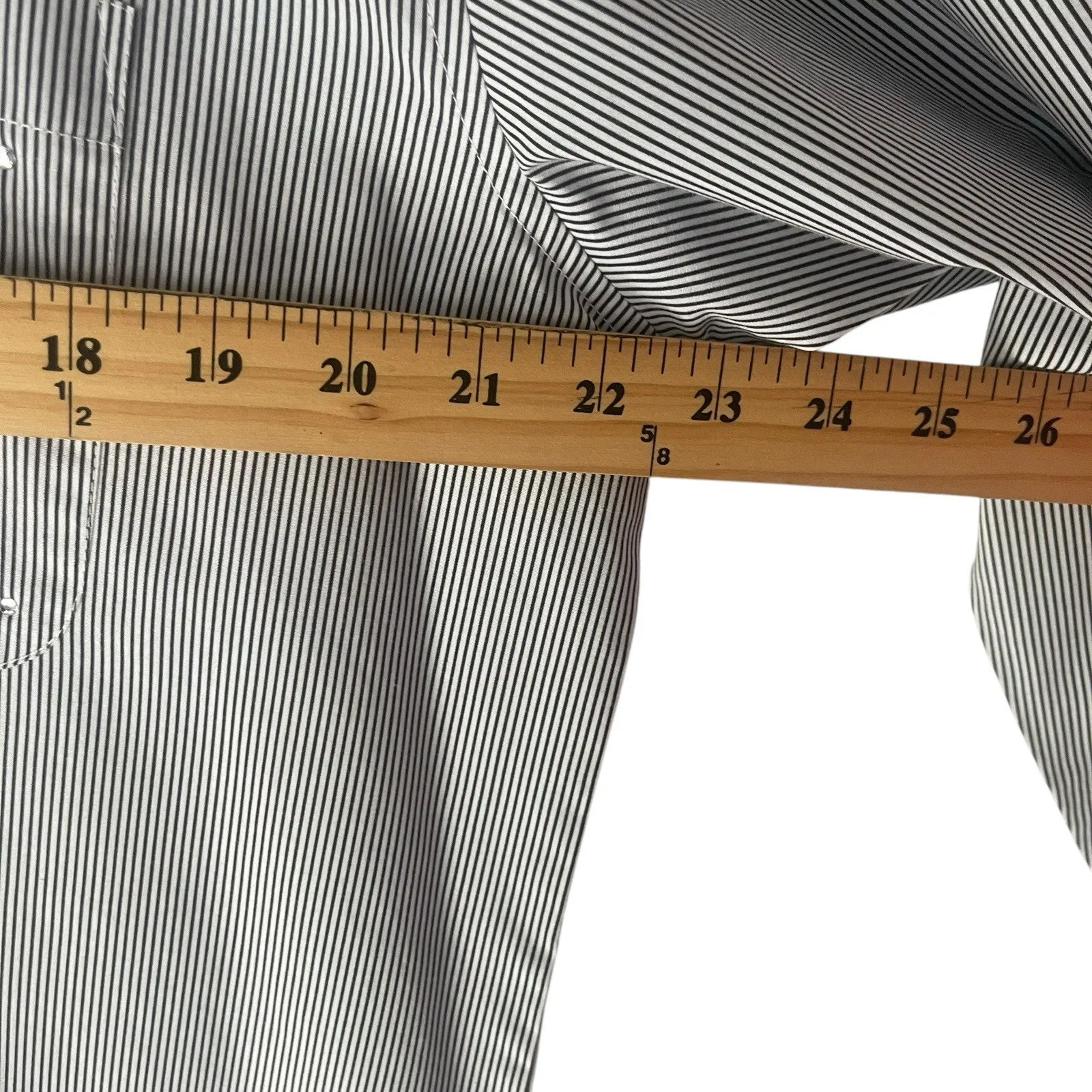 Las Olas Vintage 90s Large Westen Embroidered Black Striped Button‎ Up - Image 7