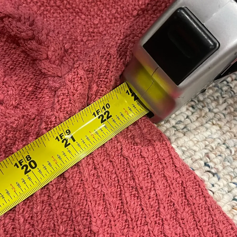 pink patchwork hooded drawstring cropped sweater M - Image 11