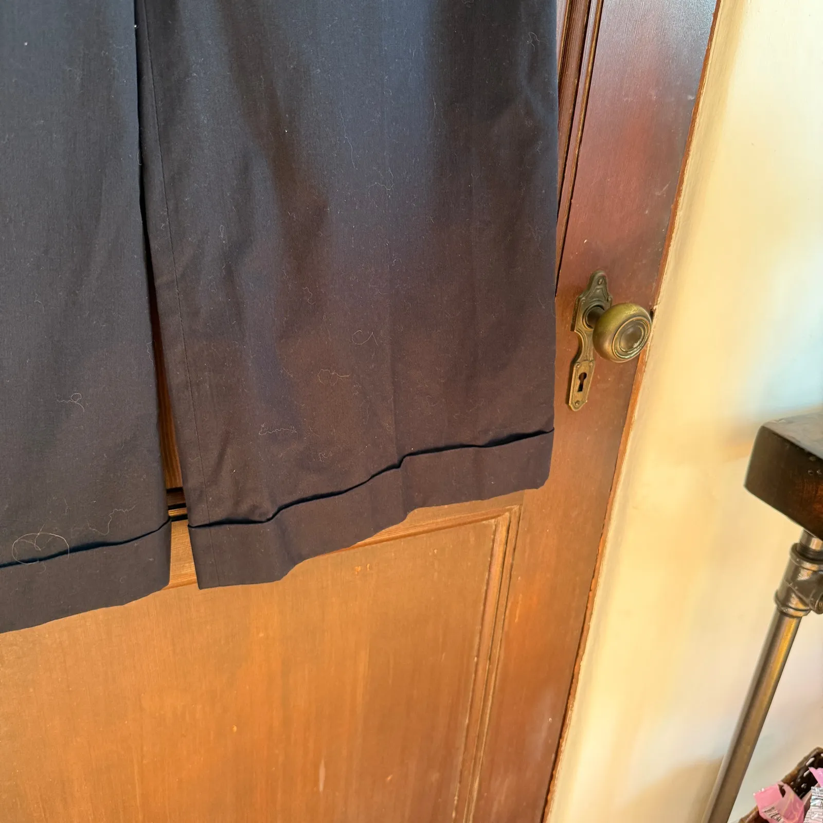 ALE Paris | Bespoke Ultra Wide Leg High Waist Cotton Cuffed Trousers | Size 6 Black - Image 5