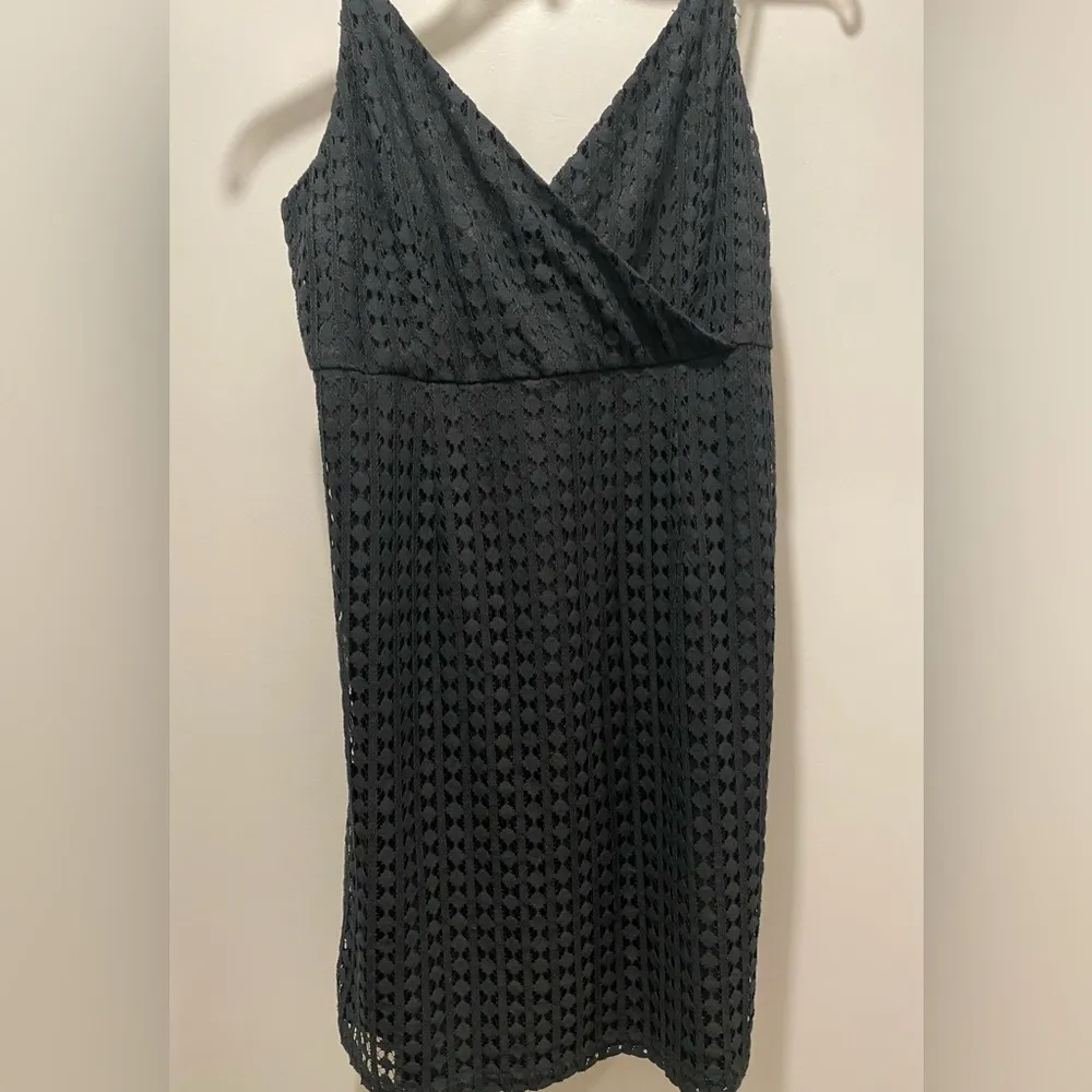 Shop Sassy Dream SSD Black Spaghetti Strap Crochet Knit Fitted Mini Dress - Image 3