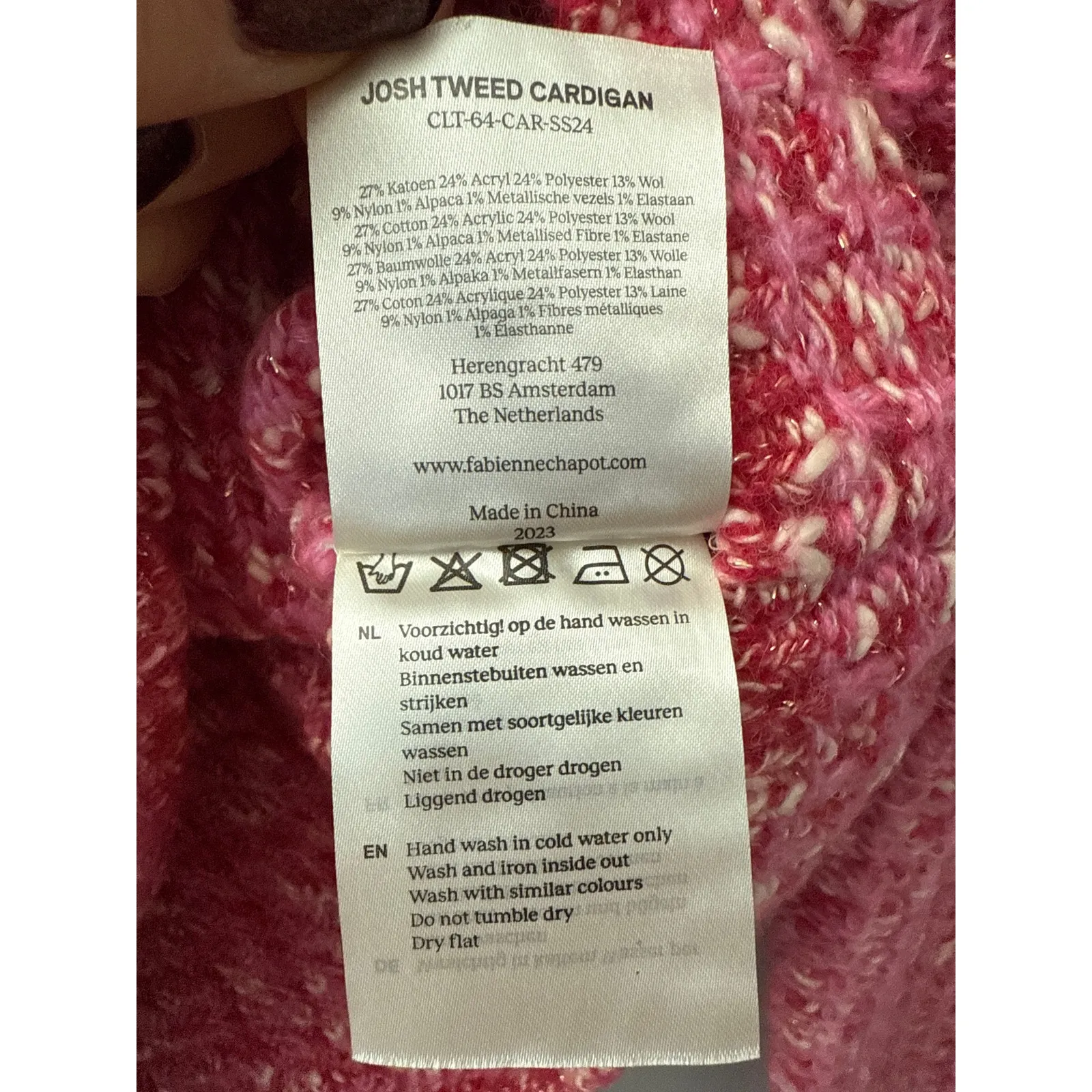Fabienne Chapot Josh Tweed Cardigan in Pink Candy Size XS - Image 12