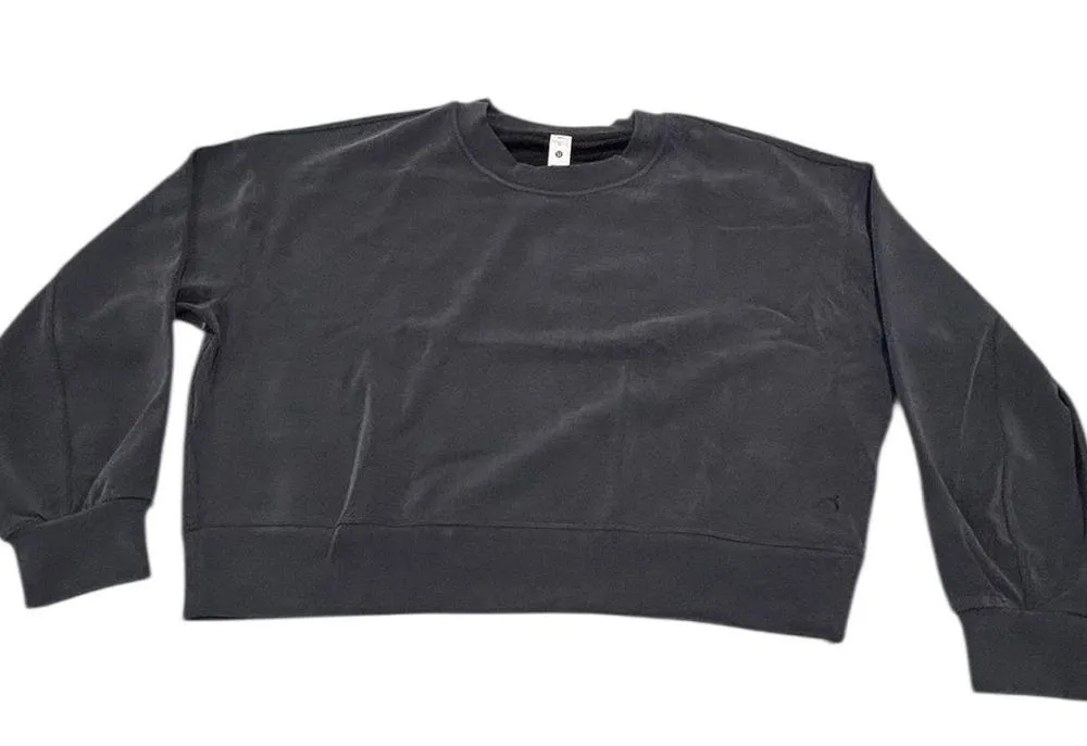 Lululemon Perfectly Oversized Cropped Crew softstreme size 6 small black - Image 8