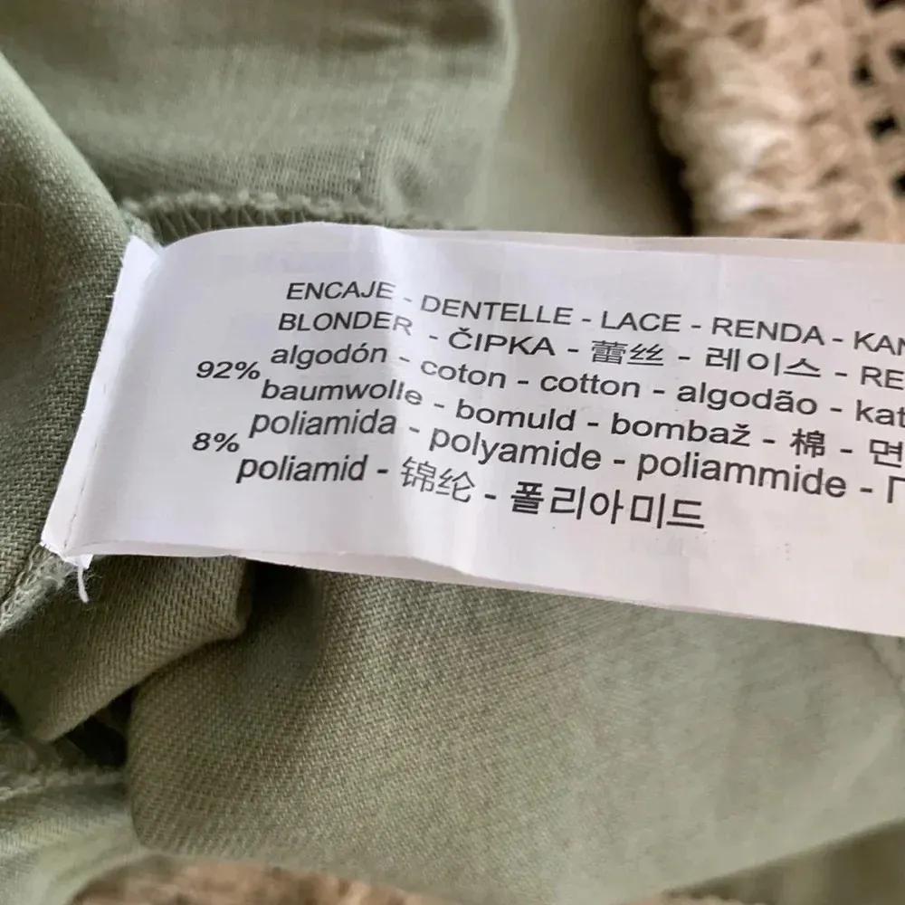 Zara Tassel Pom Crochet Fringe Boho Utility Jacket Green Size XS - Image 13