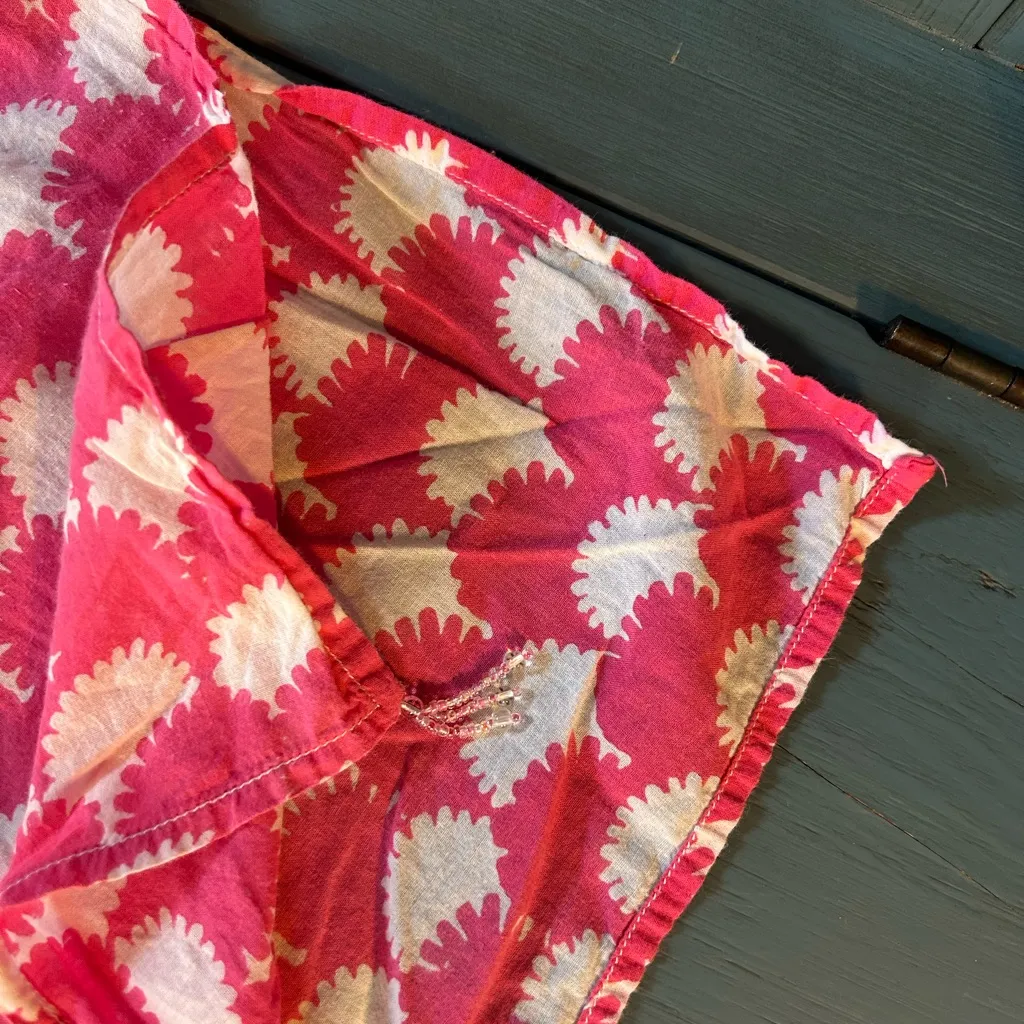 Roberta Roller Rabbit Pink and White Floral Top | Size Large - Image 8