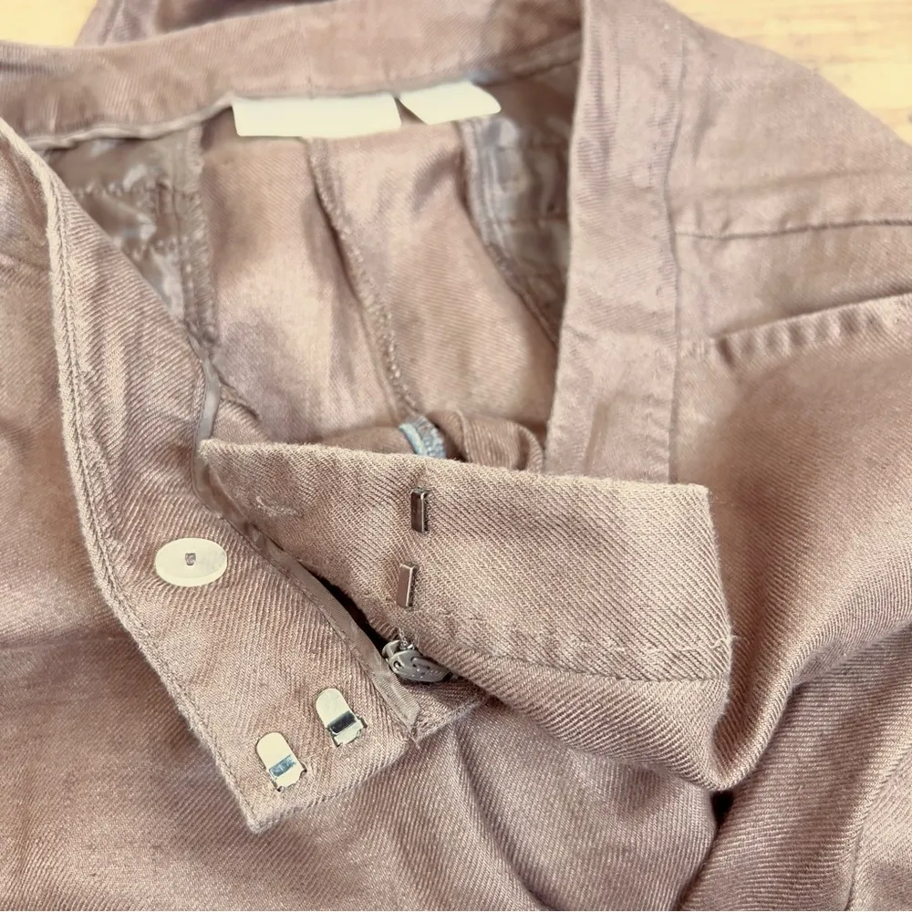 Worthington Size 12 100% Linen Brown Wide Leg Capris w/Front Pockets - Image 5