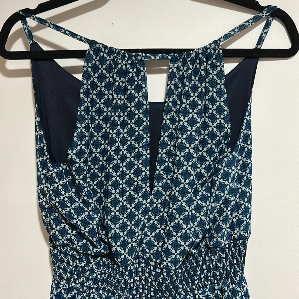Maurices Blue and White Patterned Maxi Halter Dress - Image 4