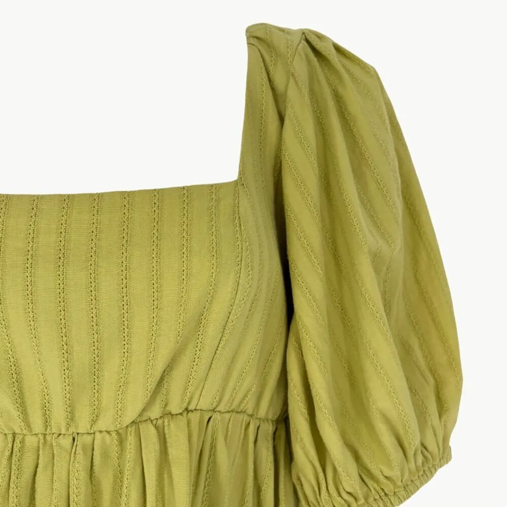 Show Me Your Mumu Women's Smitten Babydoll Mini Dress | Medium | Pear Green - Image 7