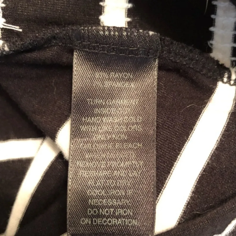 WHBM Top Sequin Black White Striped Tee Shirt XXS Party Festive Chic Holiday Mod - Image 14