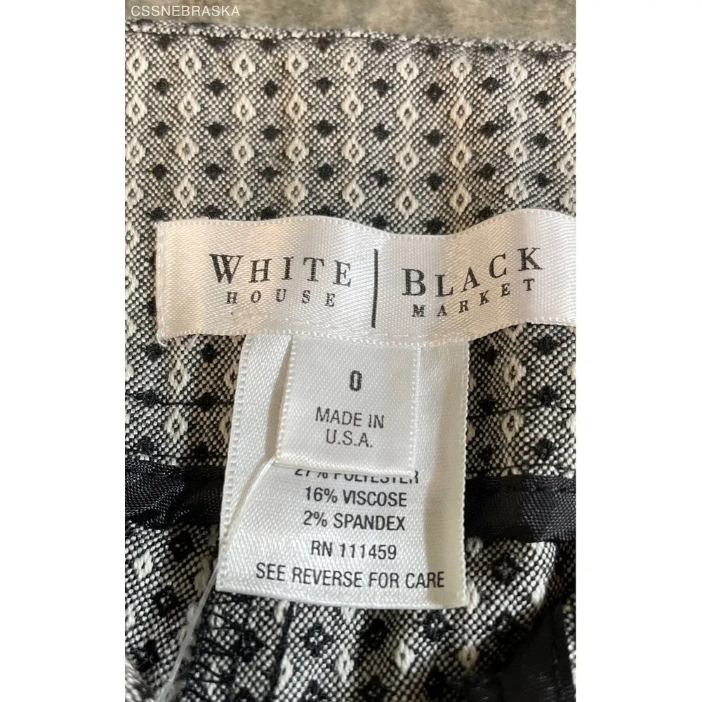 White House Black Market Black White‎ Women's Capri Dress Pants - Size 0 - Image 4