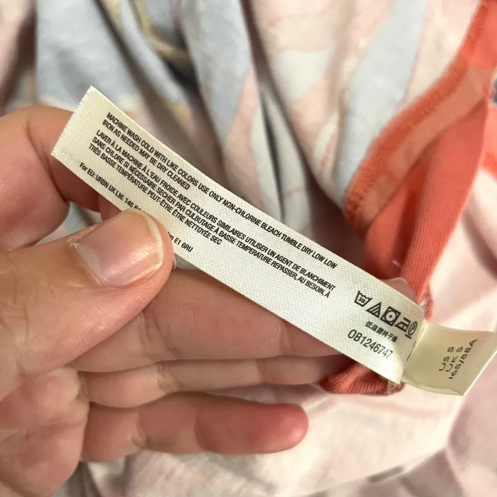 Anthropologie Saturday Sunday Jolie Midi Dress Coral Pink Abstract Size S - Image 8