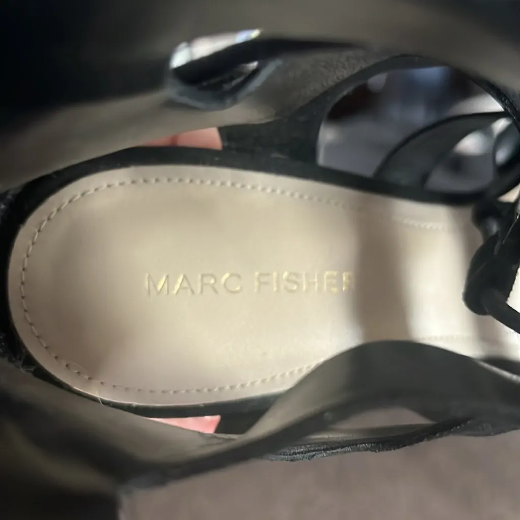 Marc Fisher Shoes Marc Fisher Paradox Suede Lace Up Block Sandal - Image 4
