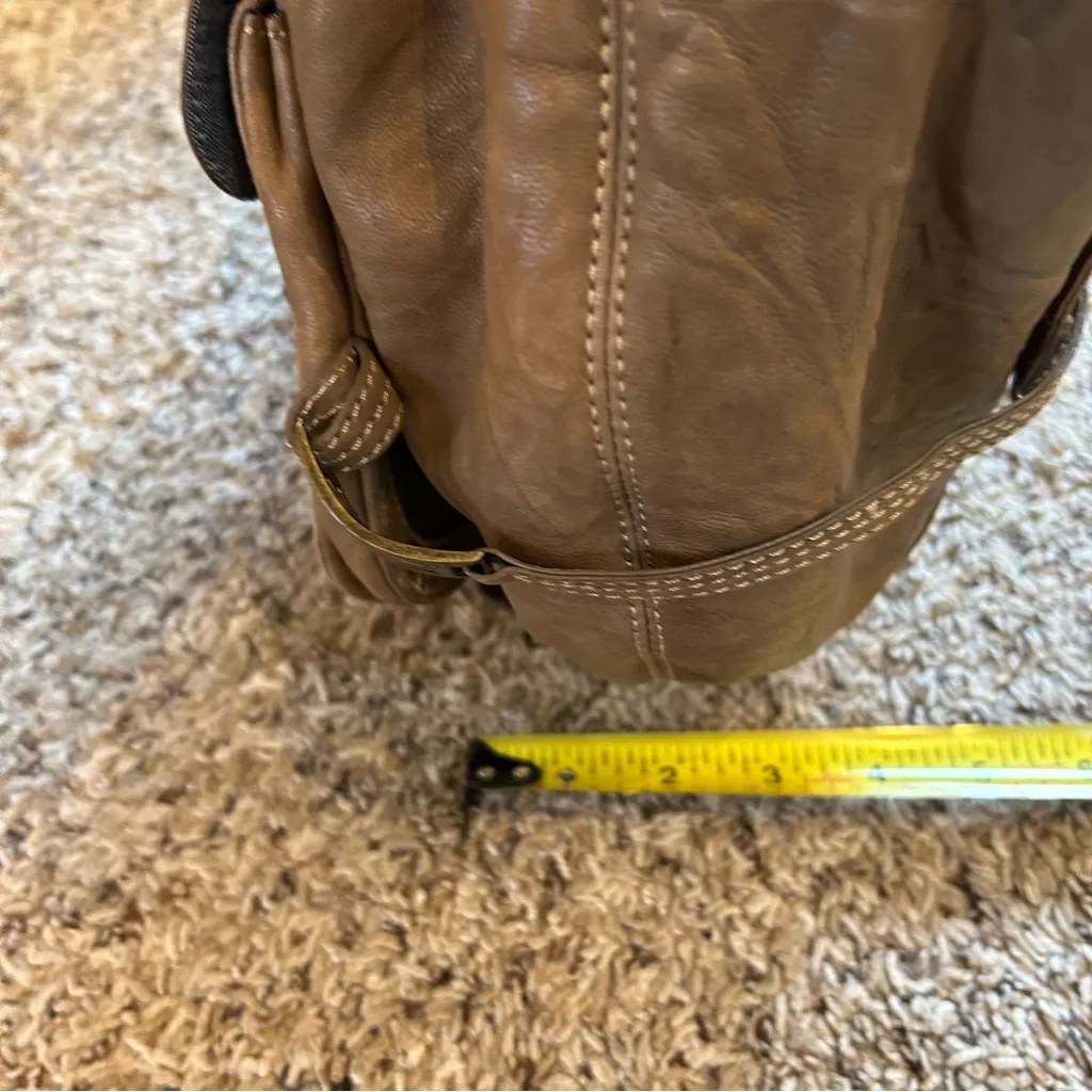 Hayden Harnett taupe gray brown lamb leather oversize crescent circle hobo vtg - Image 11