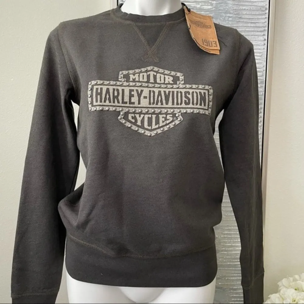 Harley-Davidson Women's Studded Logo Sweater Size S - Image 2