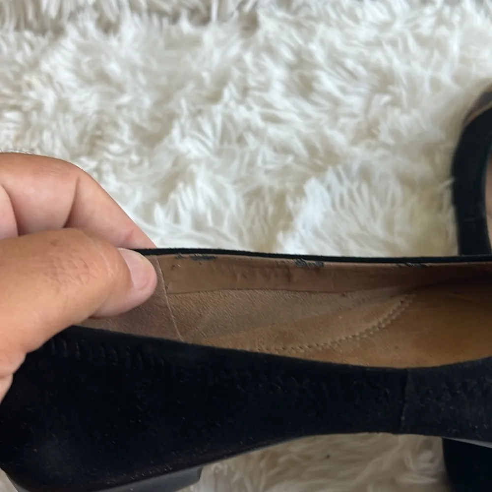 Aerosoles Bechincolor Black Suede Ballet Flat Leopard Calf Hair Toe Size 7.5 ♣️ - Image 9