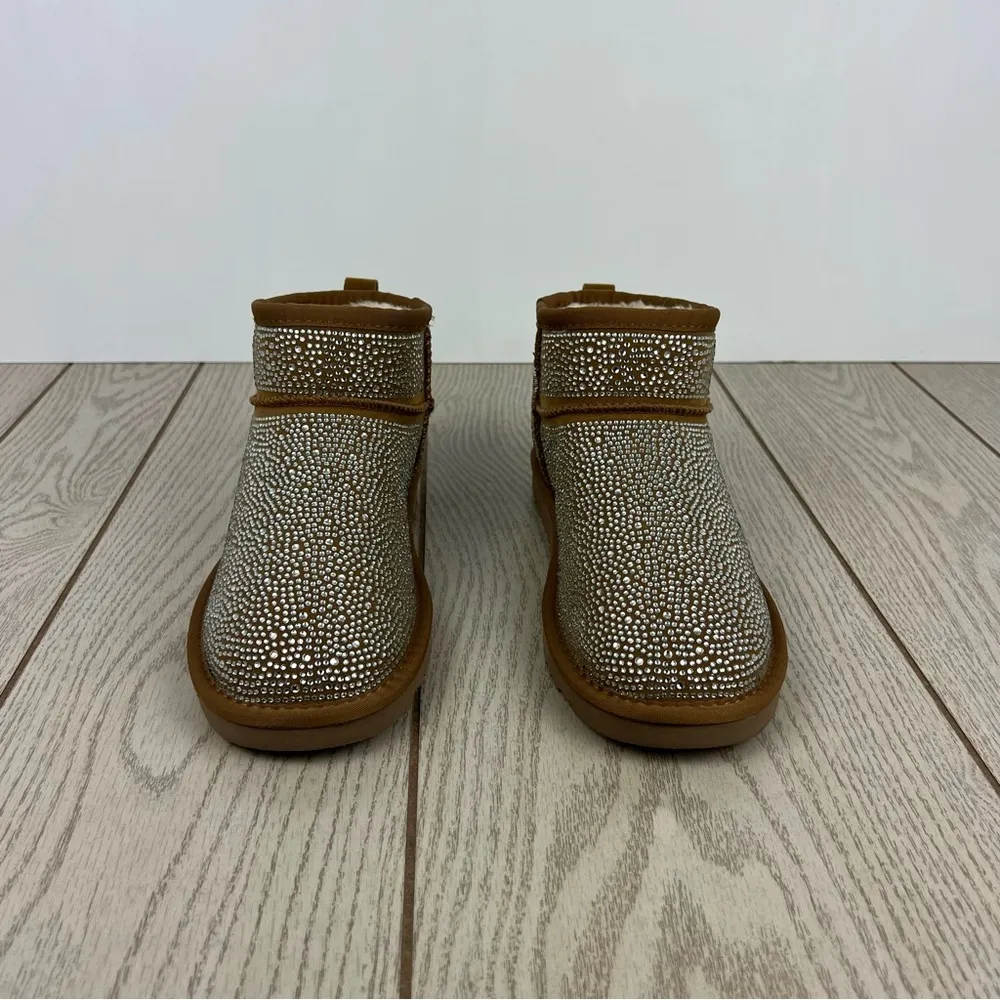 I.N.C. International Concepts Ariee Mini Cold Weather Booties 9M Tan Bling $60 Size 9 - Image 2