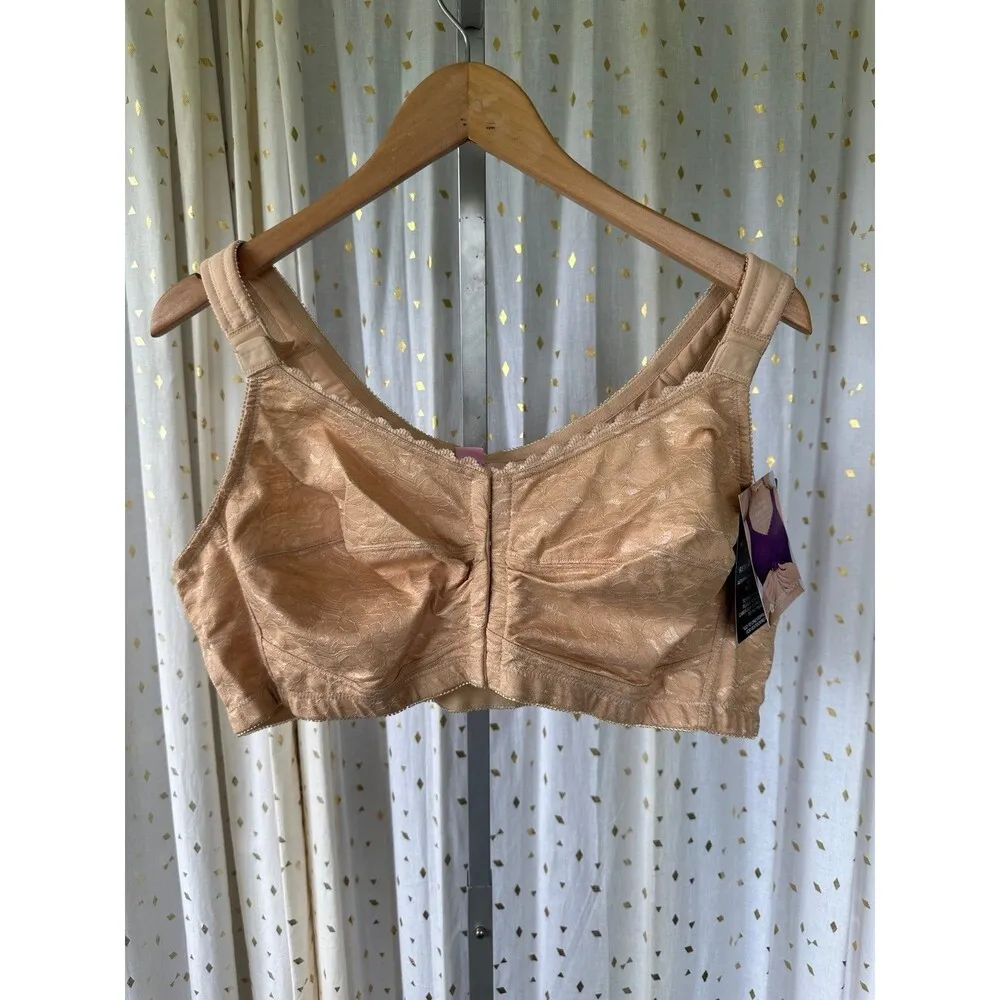 Comfort Choice NWT Nude Posture Support Front Hooks Wireless Lace Trim Bra 48B Size undefined - Image 2