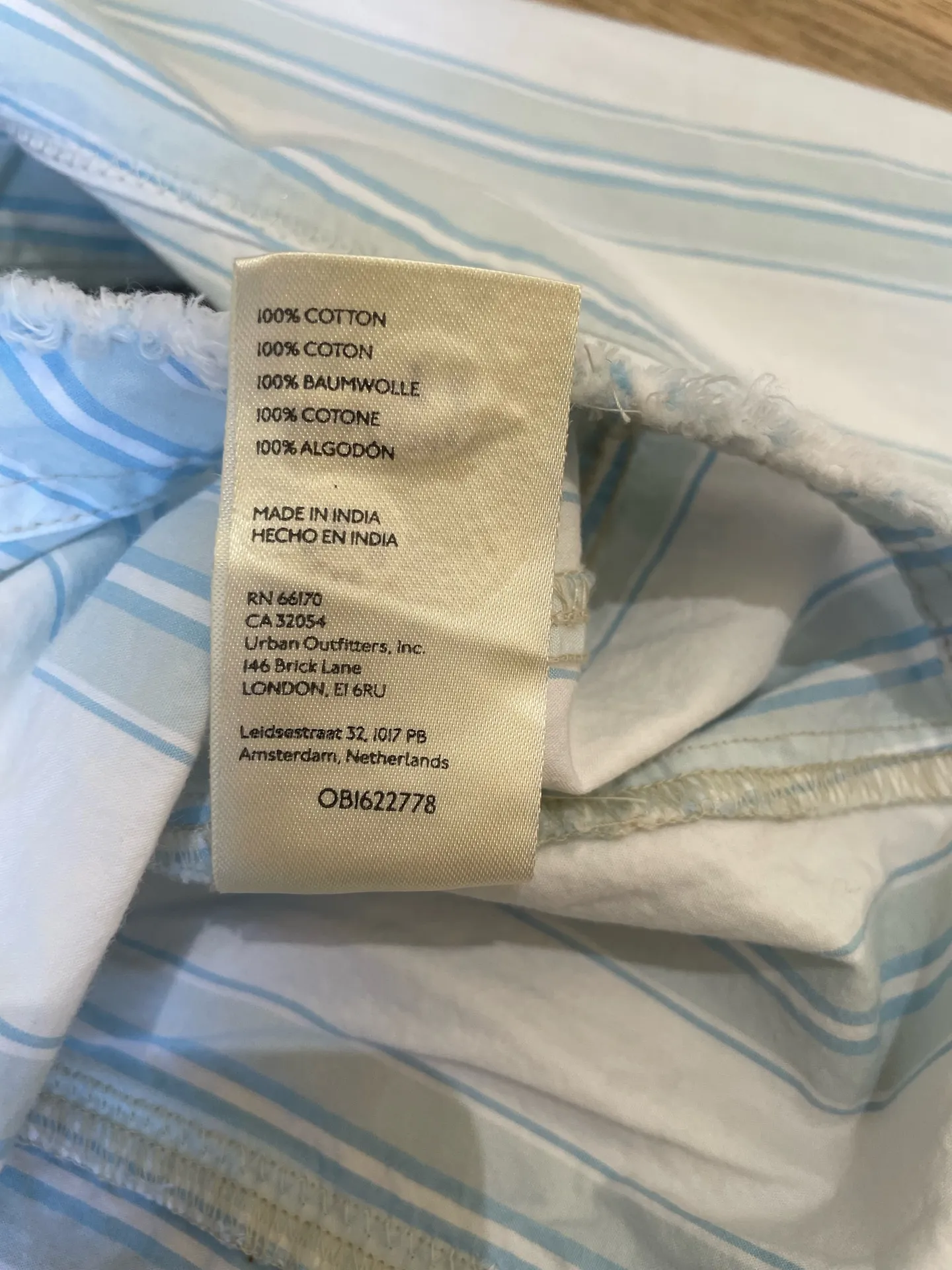 NWT Free People We The Free coast cowgirl Buttondown Ivory Blue Stripe Sz Small - Image 6