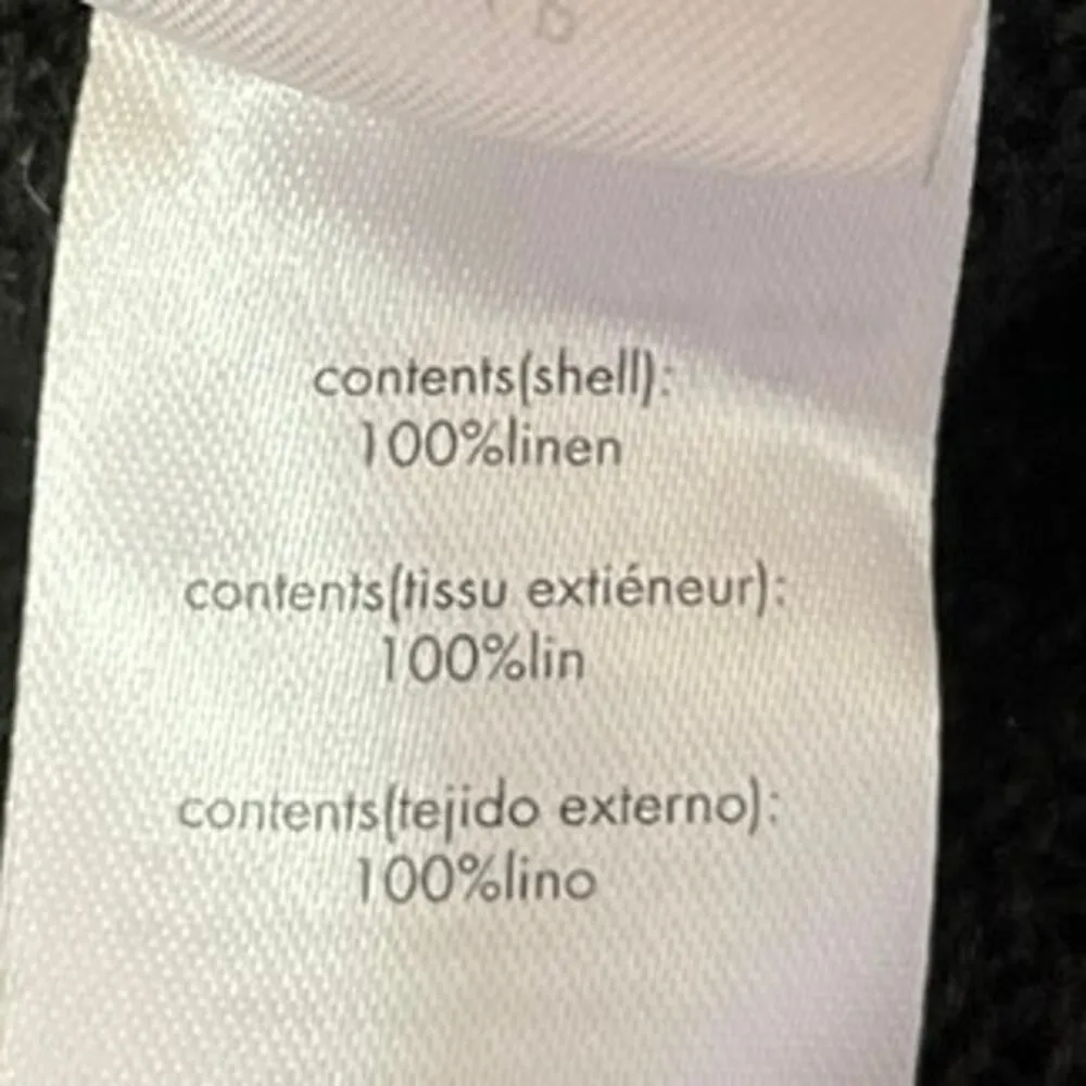 Onia Black 100% Linen Knit Crochet Low Rise Semi Sheer Pull On Midi Skirt S - Image 10