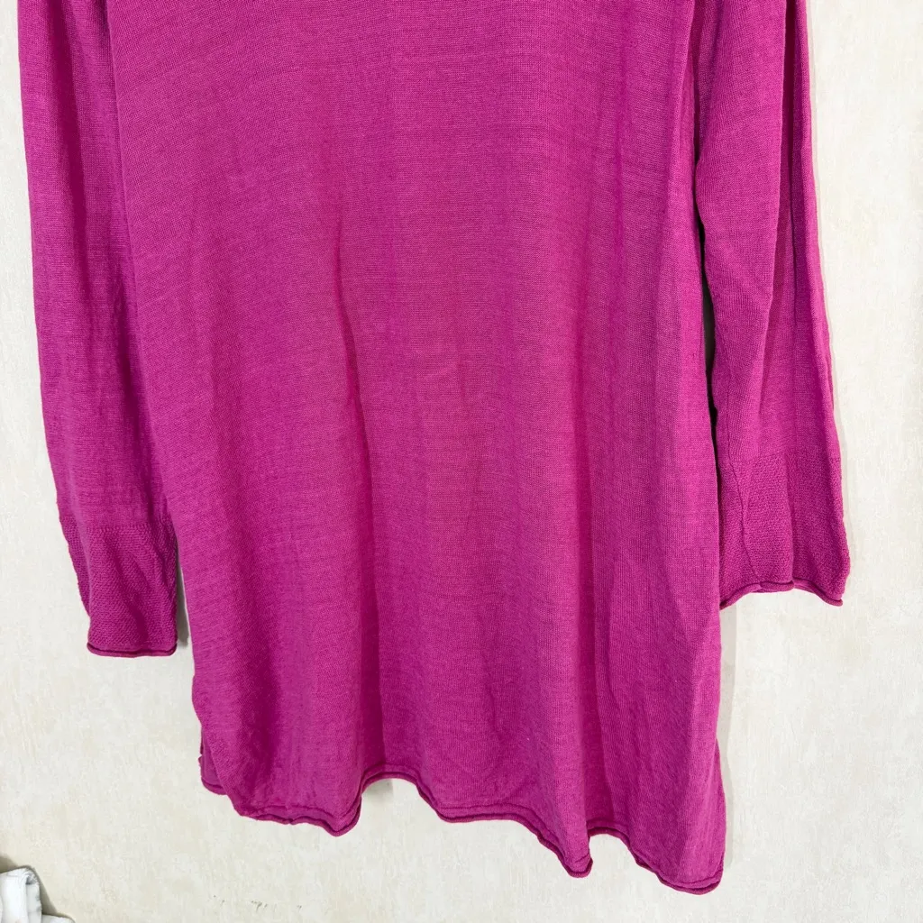 Gudrun Sjoden Women’s 100% Linen Knit Tunic Top Longsleeve Lagenlook in Pink XXL - Image 7