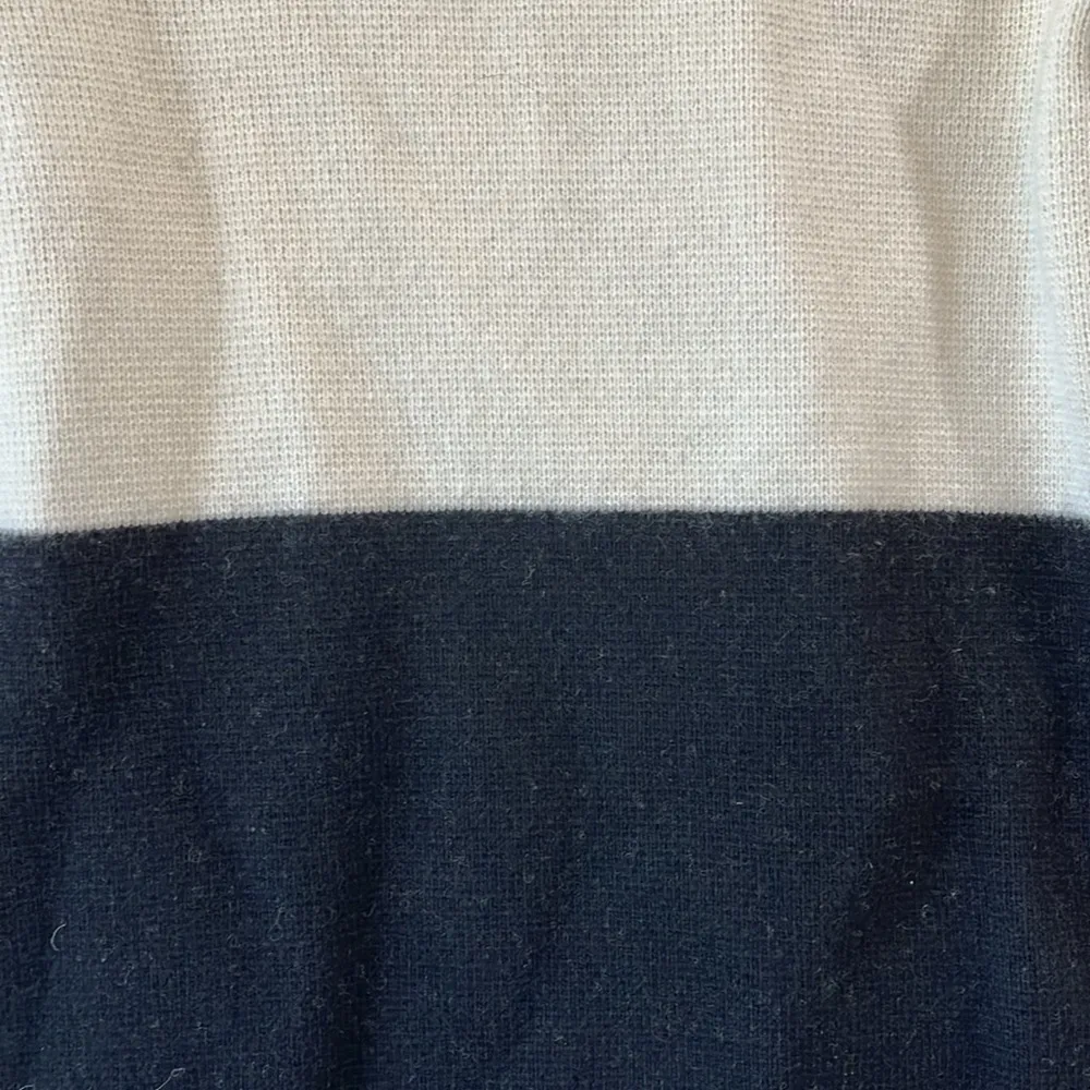 Talbots Creme & Black Color Block Knit Casual Cardigan Blazer - Size Small - Image 6