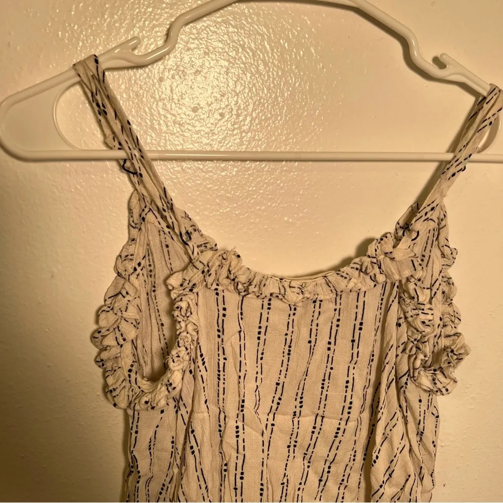 Altar’d State Button Down Tank Top Ruffles White Black - Image 10