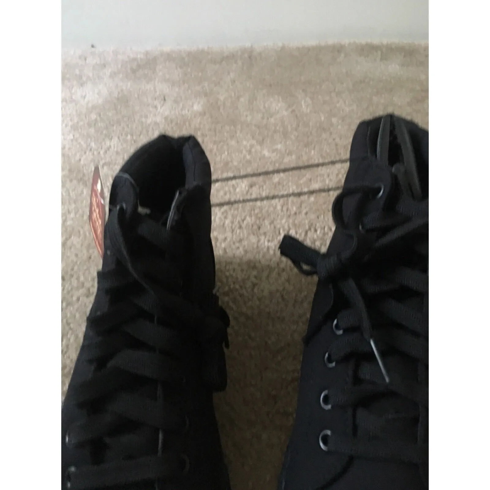 Faded Glory Women's High-Top Canvas Shoes Sneakers Choose Your Size Black - Image 2