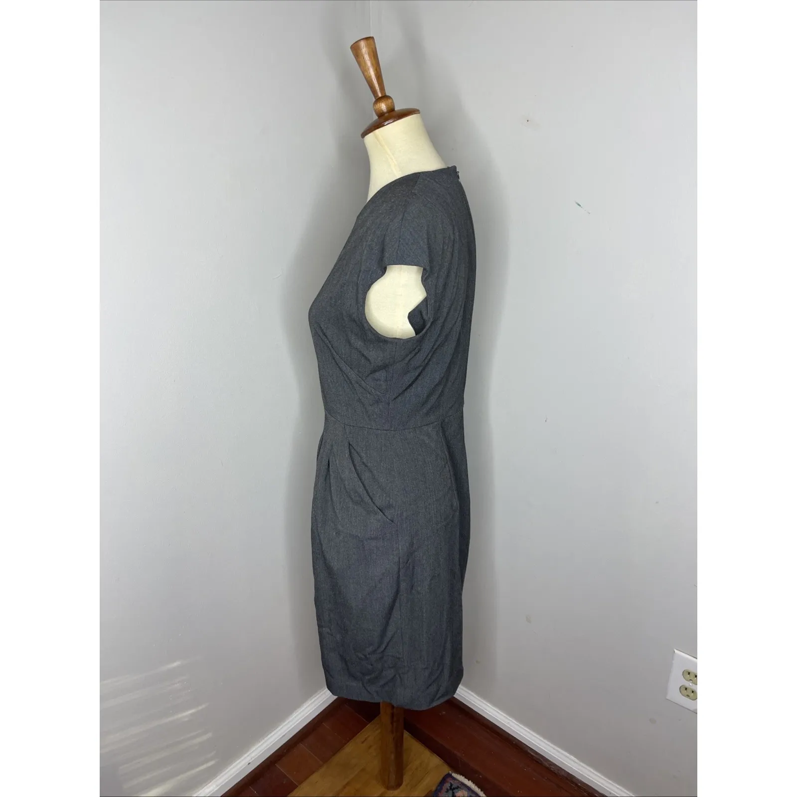 MM Lafleur The Masha Dress Light Twill in Charcoal Grey‎ Sz 4 - Image 3